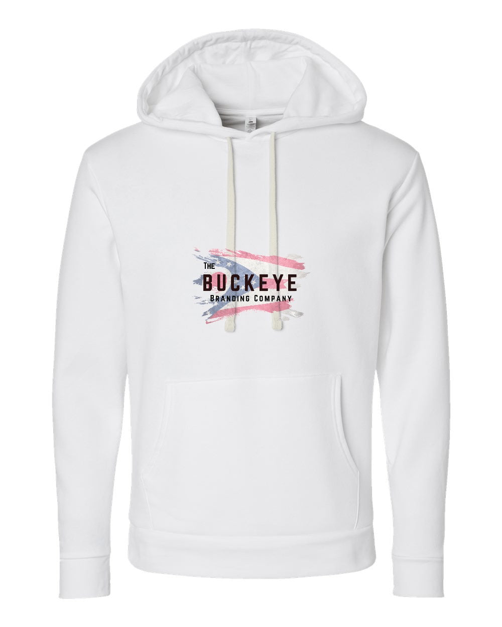 Next Level Santa Barbara Midweight Hoodie in White with custom logo