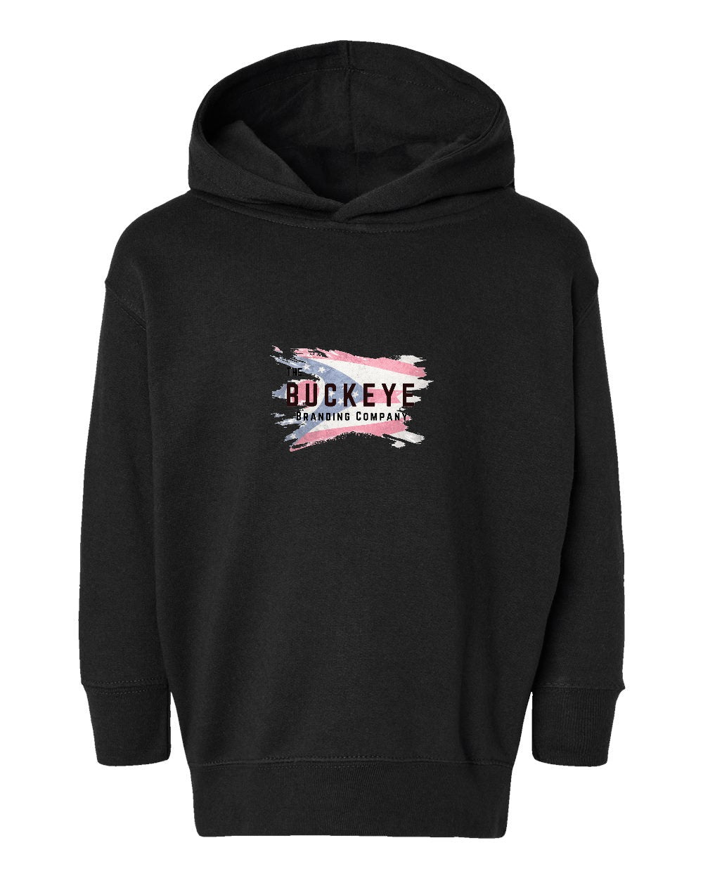 Rabbit Skins Toddler Fleece Hoodie in Black with custom logo