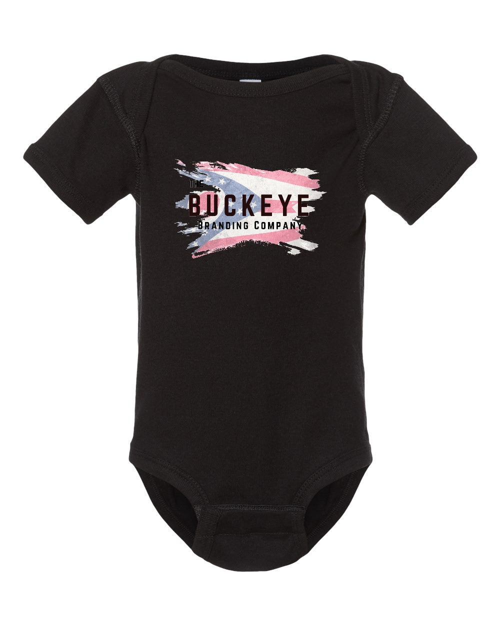 Rabbit Skins Infant Bodysuit in Black with custom logo