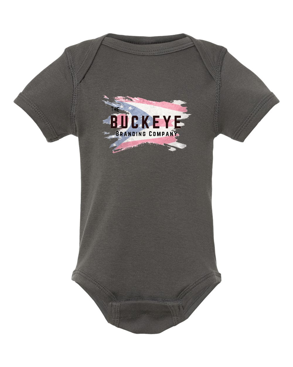 Rabbit Skins Infant Bodysuit in Charcoal with custom logo