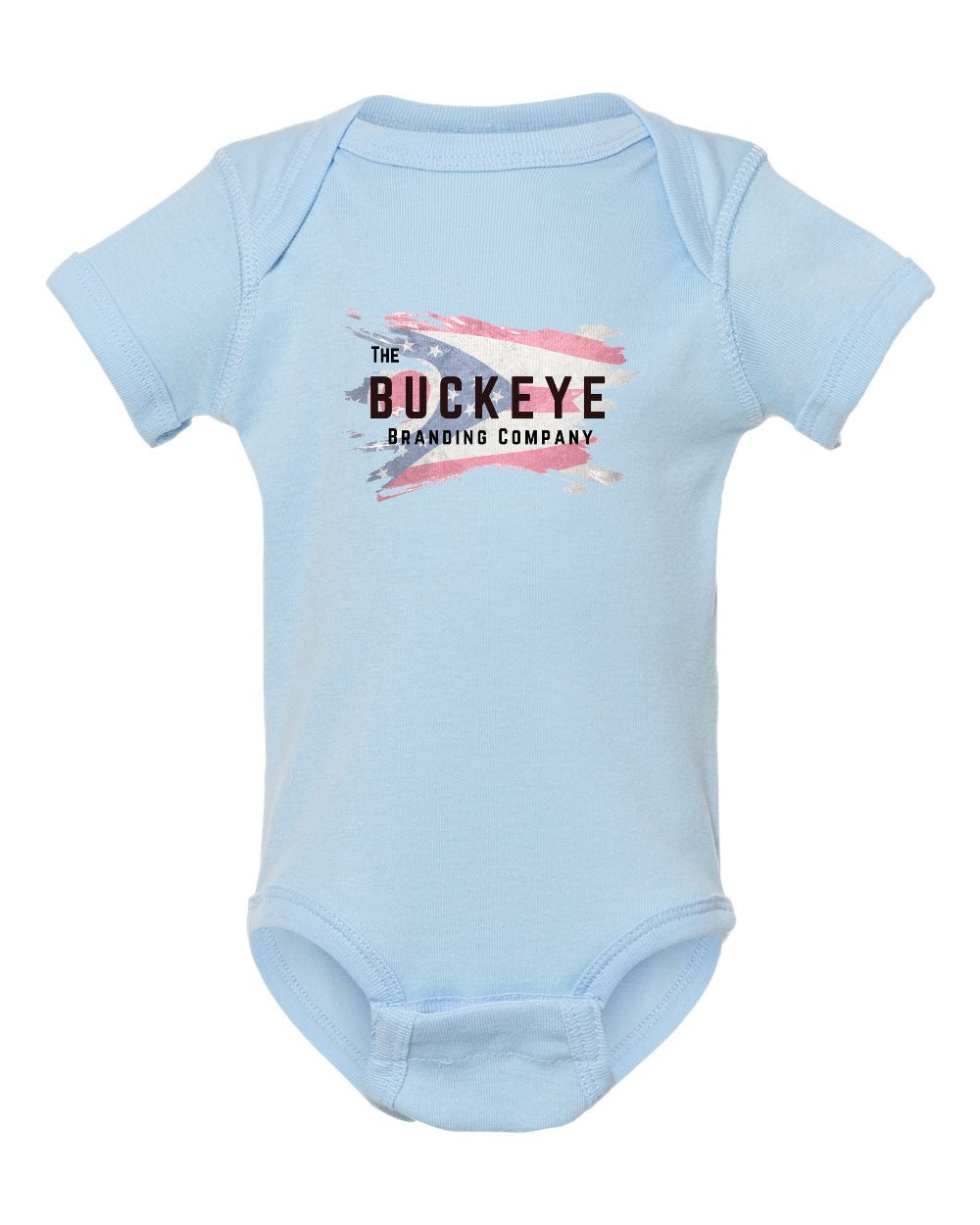 Rabbit Skins Infant Bodysuit in Light Blue with custom logo
