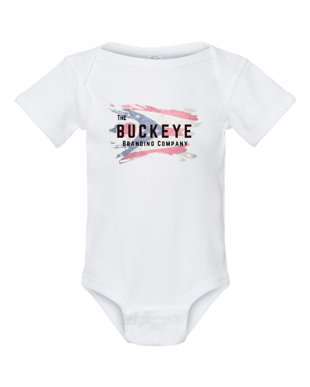 Rabbit Skins Infant Bodysuit in White with custom logo