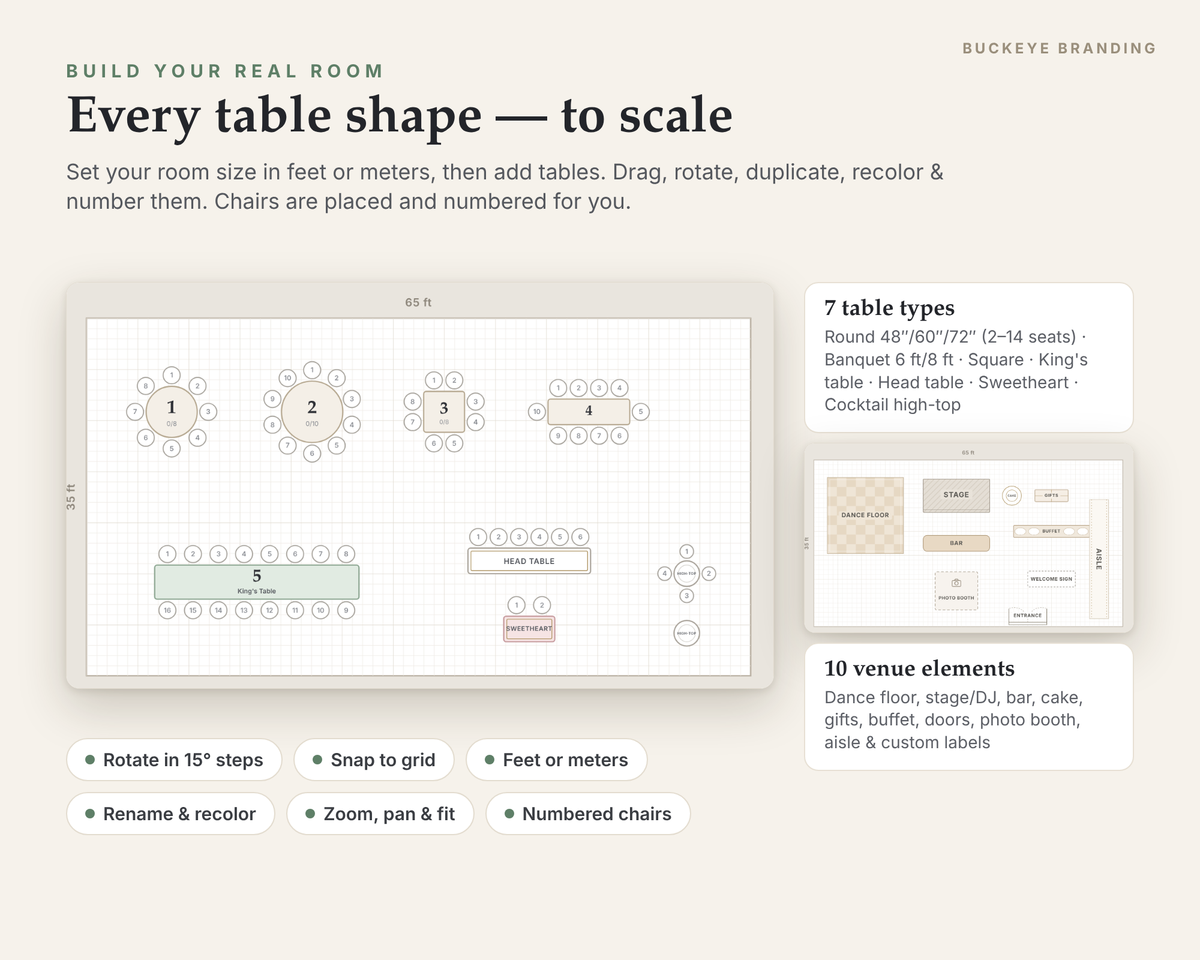 Wedding Seating Chart Planner digital download, preview image 2 of 5