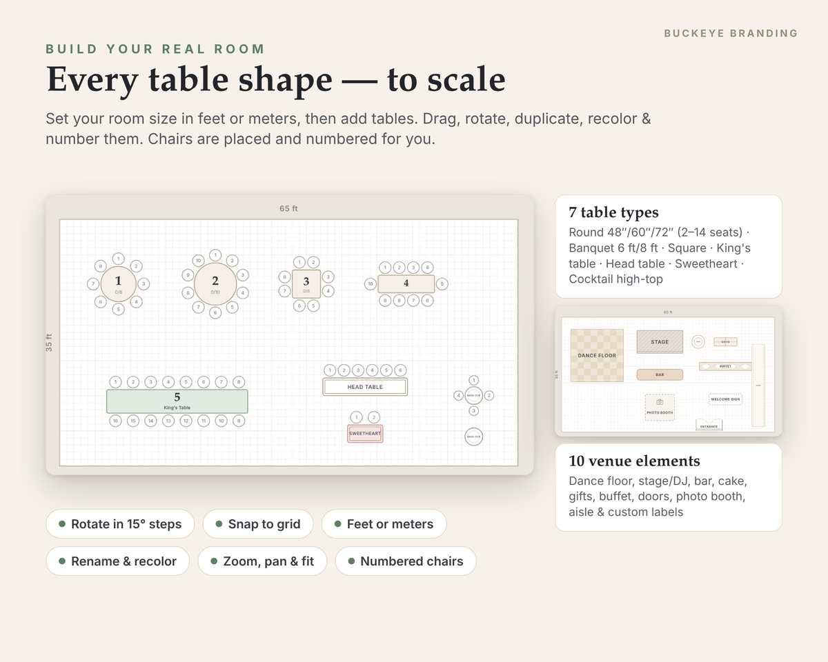 Wedding Planner Spreadsheet + Seating Chart Bundle digital download, preview image 4 of 6