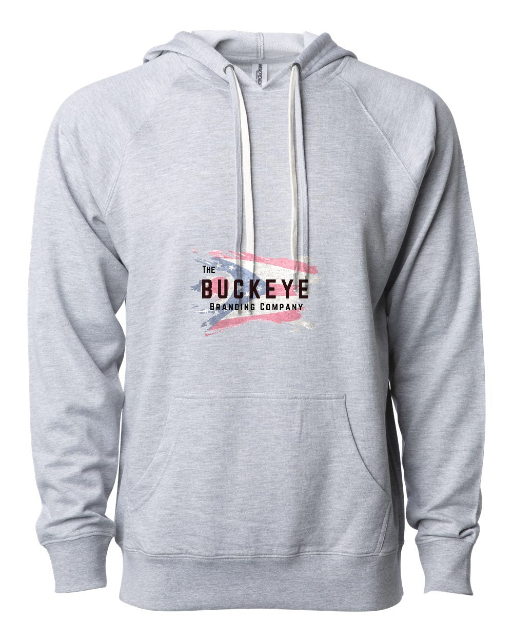 Independent Trading Lightweight Loopback Terry Hoodie in Athletic Heather with custom logo