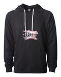 Independent Trading Lightweight Loopback Terry Hoodie in Black with custom logo