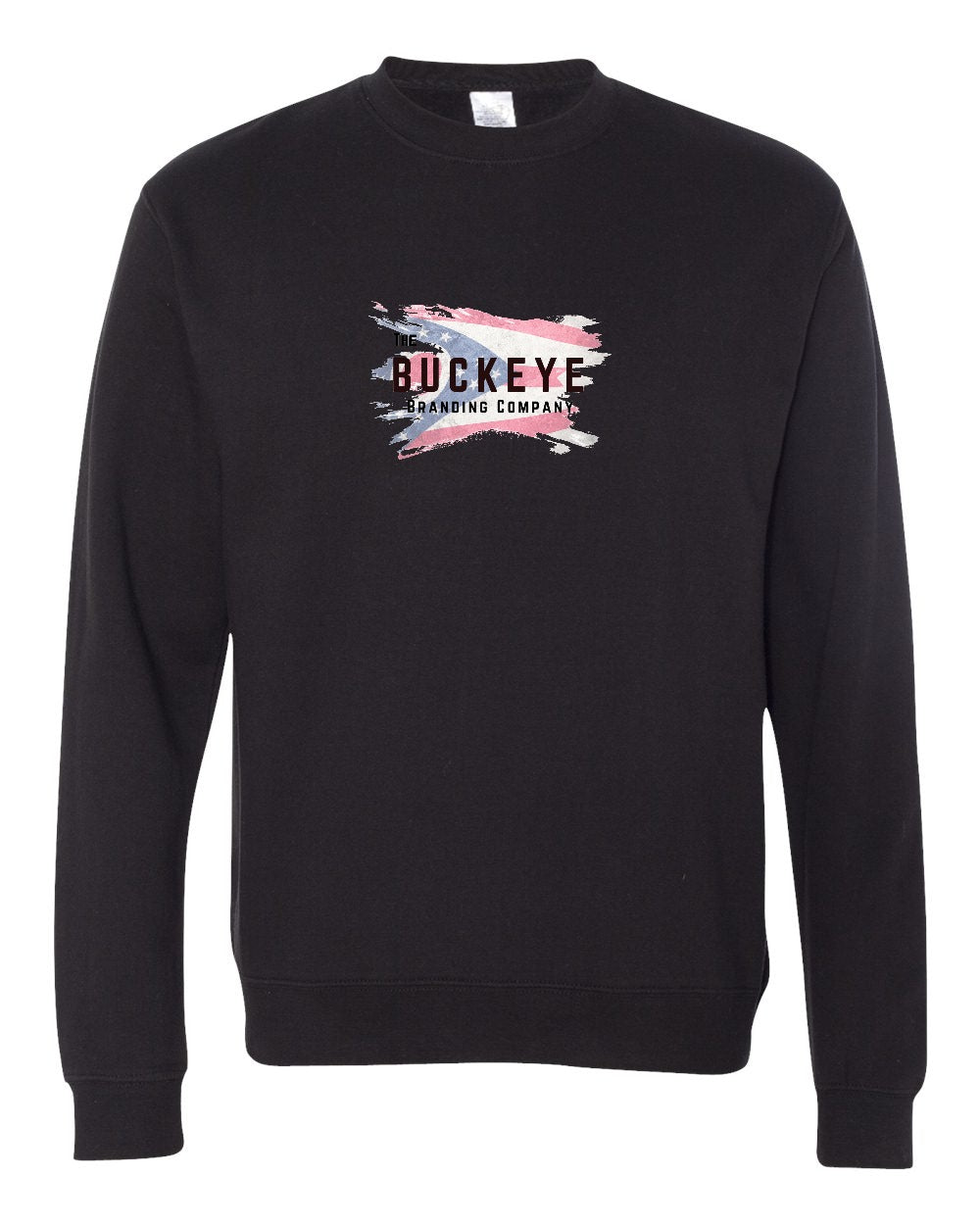 Independent Trading Midweight Crewneck Sweatshirt in Black with custom logo