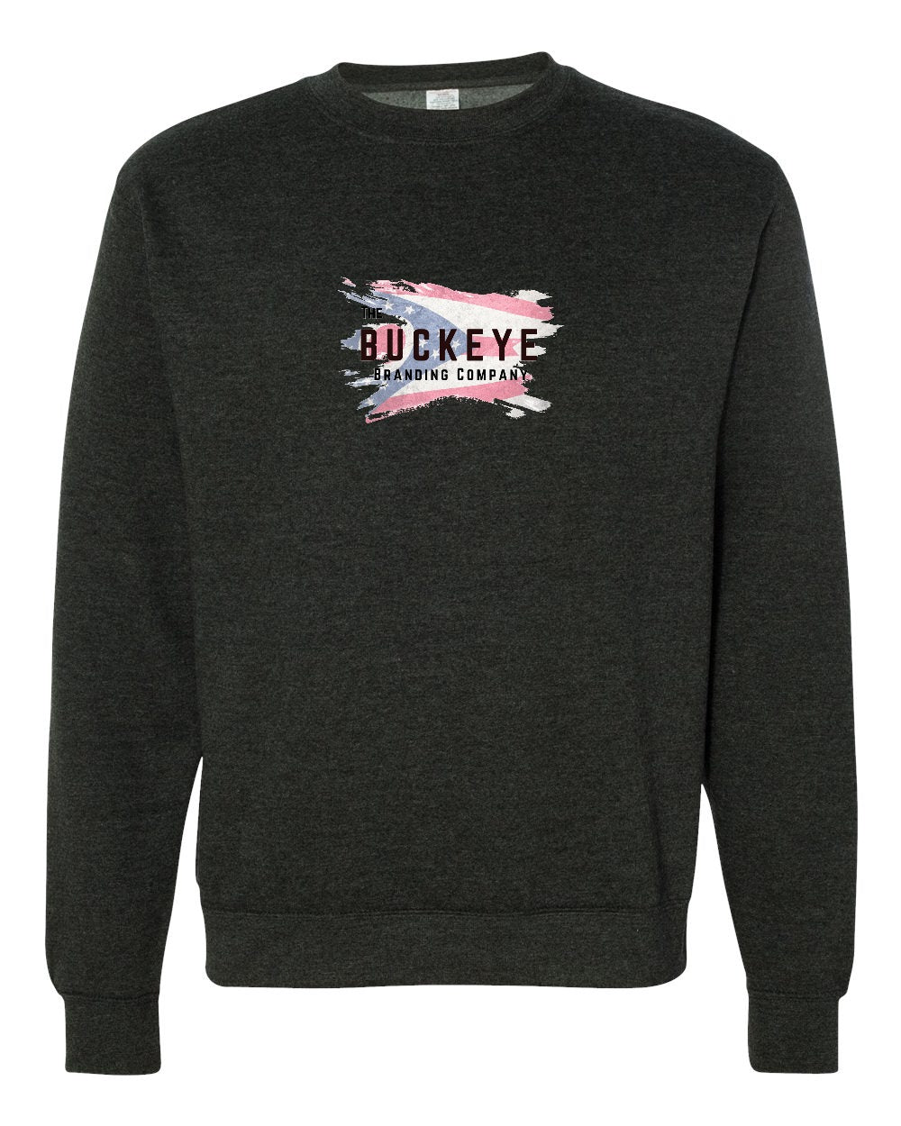 Independent Trading Midweight Crewneck Sweatshirt in Charcoal Heather with custom logo