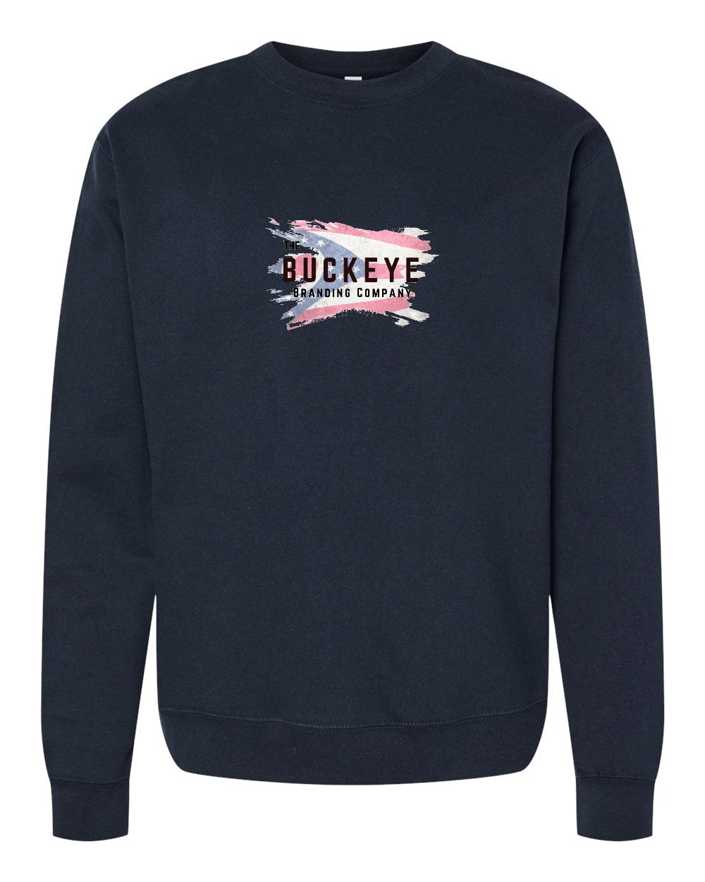 Independent Trading Midweight Crewneck Sweatshirt in Classic Navy with custom logo