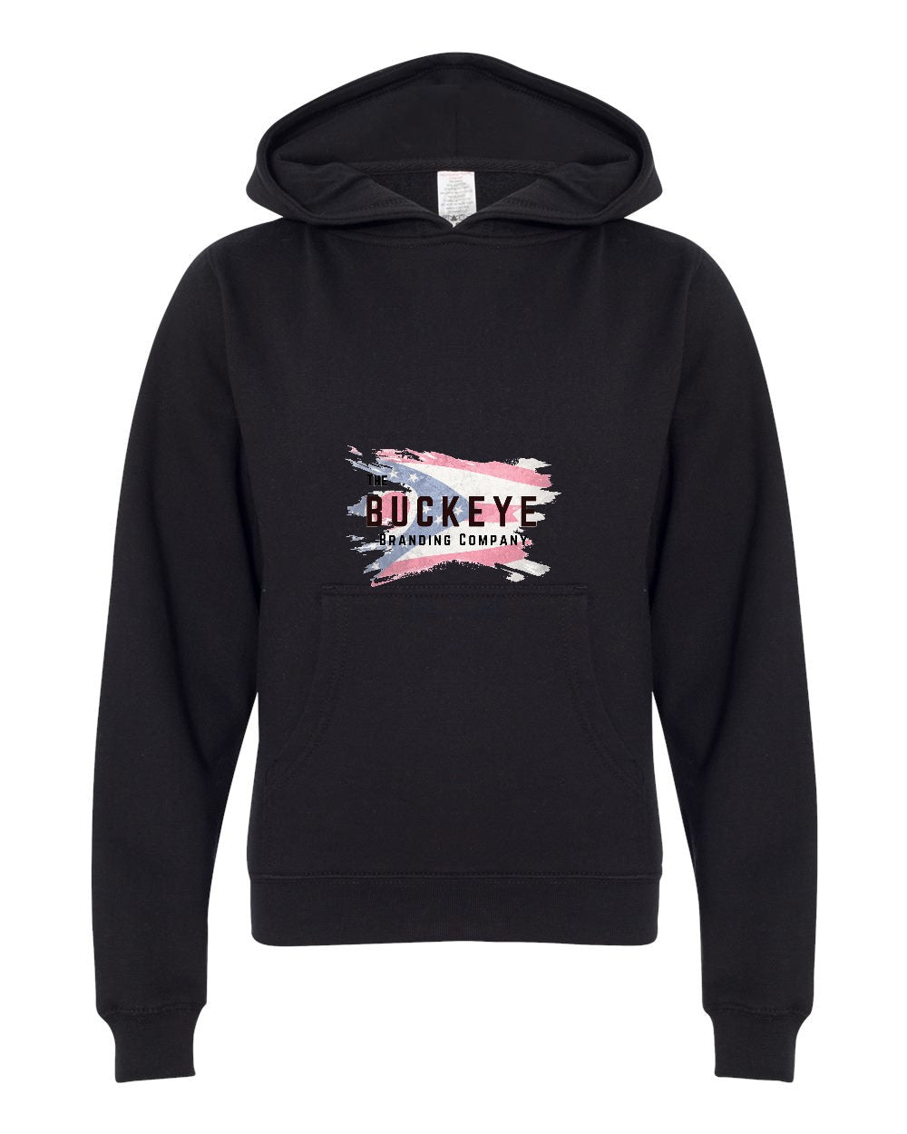 Independent Trading Youth Midweight Hoodie in Black with custom logo
