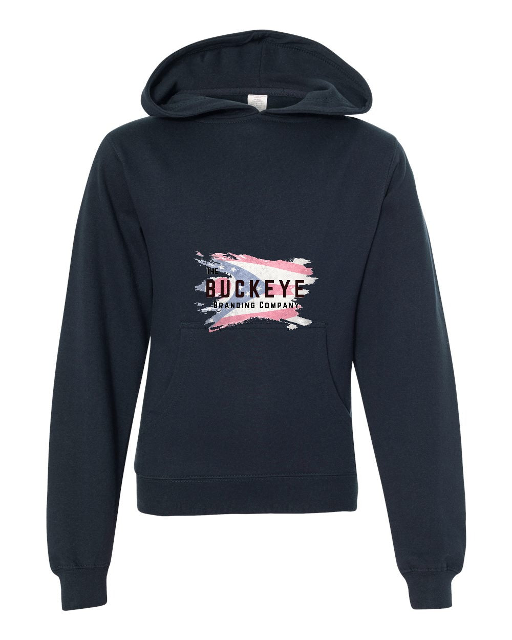 Independent Trading Youth Midweight Hoodie in Classic Navy with custom logo