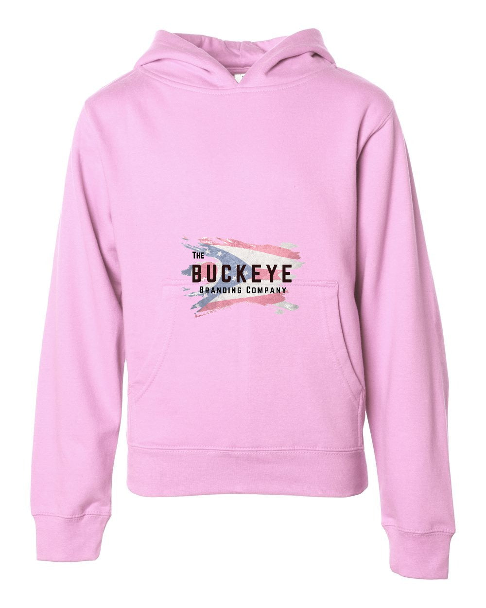 Independent Trading Youth Midweight Hoodie in Light Pink with custom logo
