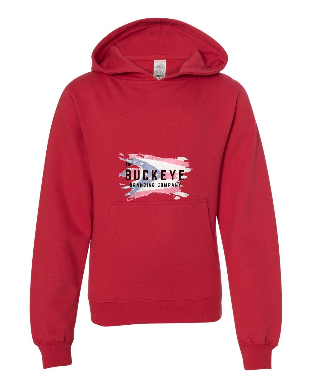 Independent Trading Youth Midweight Hoodie in Red with custom logo