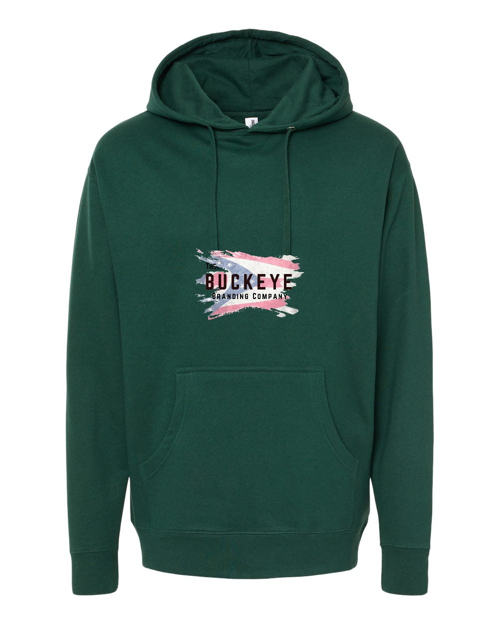 Independent Trading Midweight Hoodie in Forest Green with custom logo