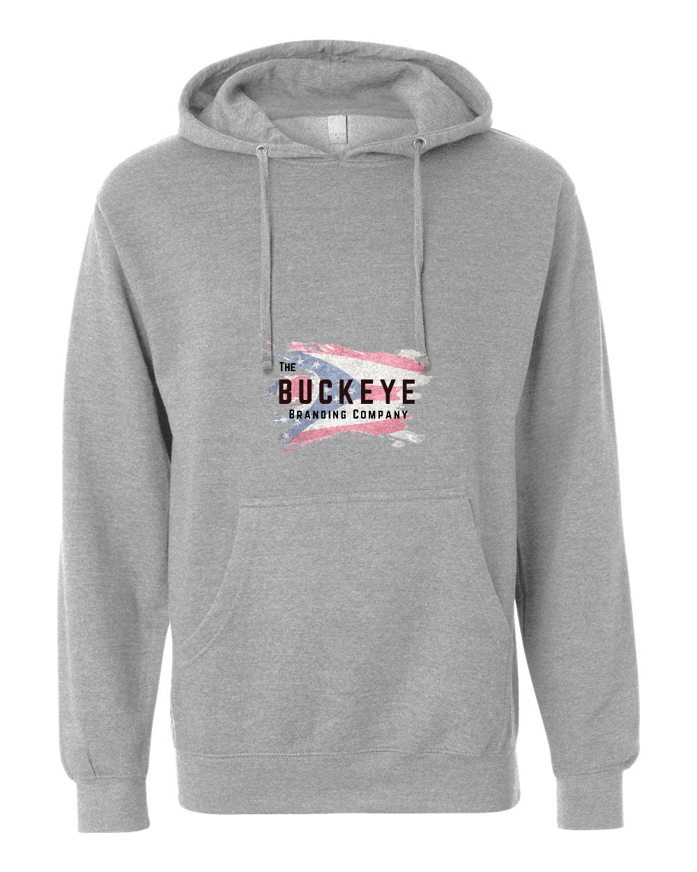 Independent Trading Midweight Hoodie in Grey Heather with custom logo