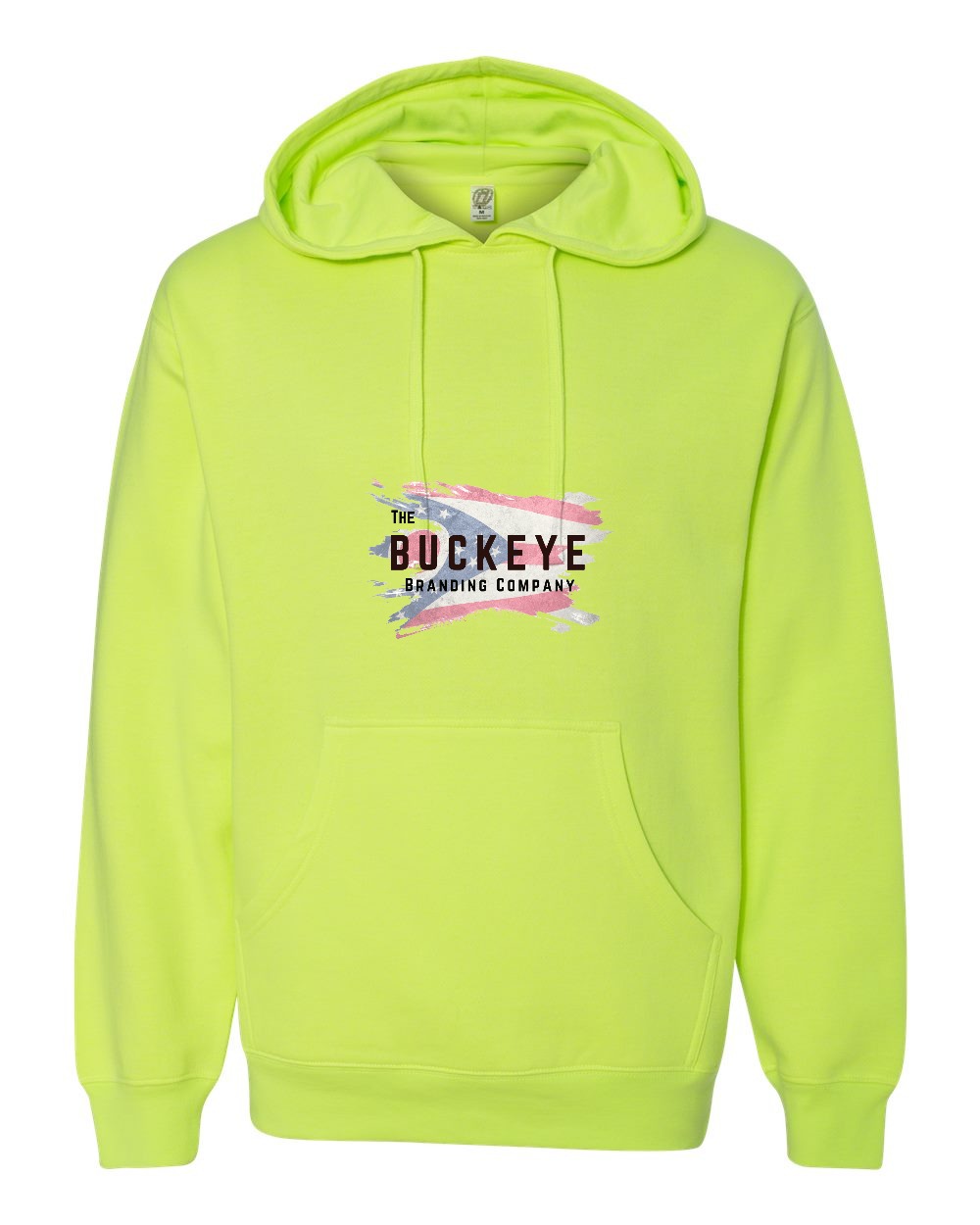 Independent Trading Midweight Hoodie in Safety Yellow with custom logo