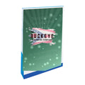 5 x 8 in. blue acrylic wedge award, UV printed with a full-color sample logo