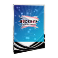 6 x 8 in. black rectangle soaring acrylic award, UV printed with a full-color sample logo