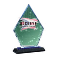 7 1/2 in. diamond accent glass award on a black base, UV printed with a full-color sample logo