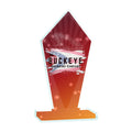7 1/2 in. diamond jade glass award, UV printed with a full-color sample logo