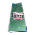 9 in. blue facet wedge acrylic award, UV printed with a full-color sample logo