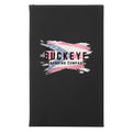 Leatherette journal in Black/Silver, UV printed with a full-color sample logo