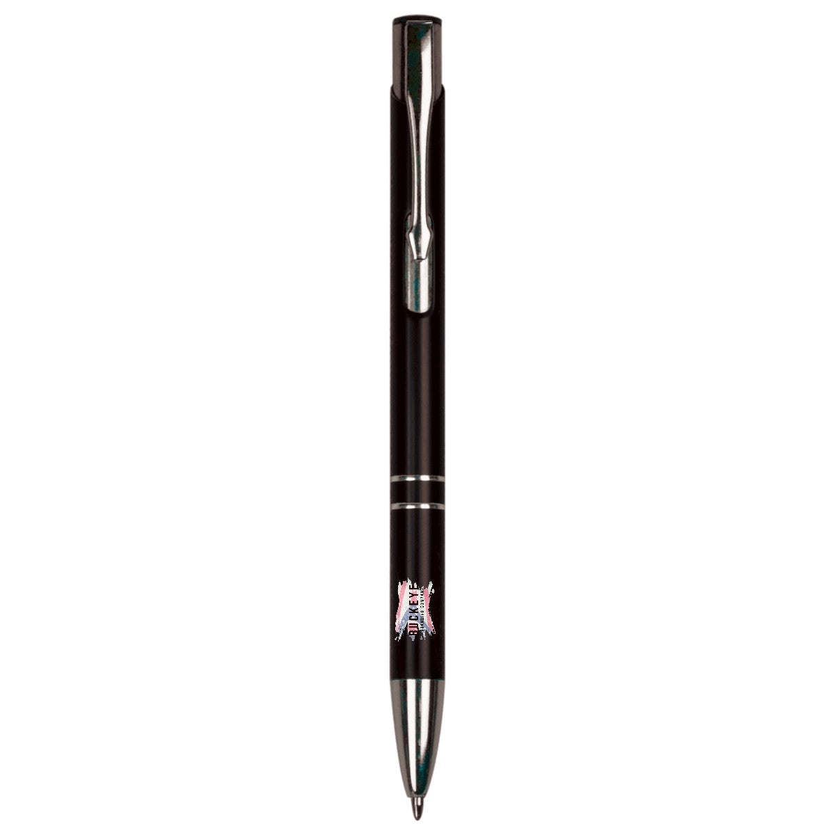 Pen in Black, UV printed with a full-color sample logo