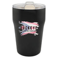 13 oz. ceramic-lined stackable tumbler in Black, UV printed with a full-color sample logo