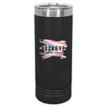 22 oz. skinny tumbler in Black, UV printed with a full-color sample logo