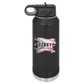 32 oz. insulated water bottle in Black, UV printed with a full-color sample logo