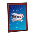 9 x 12 in. rosewood piano finish floating acrylic plaque, UV printed with a full-color sample logo