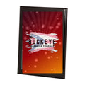 9 x 12 in. black piano finish floating glass plaque, UV printed with a full-color sample logo