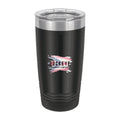 20 oz. ringneck tumbler in Black, UV printed with a full-color sample logo
