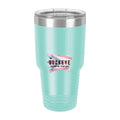 30 oz. ringneck tumbler in Teal, UV printed with a full-color sample logo