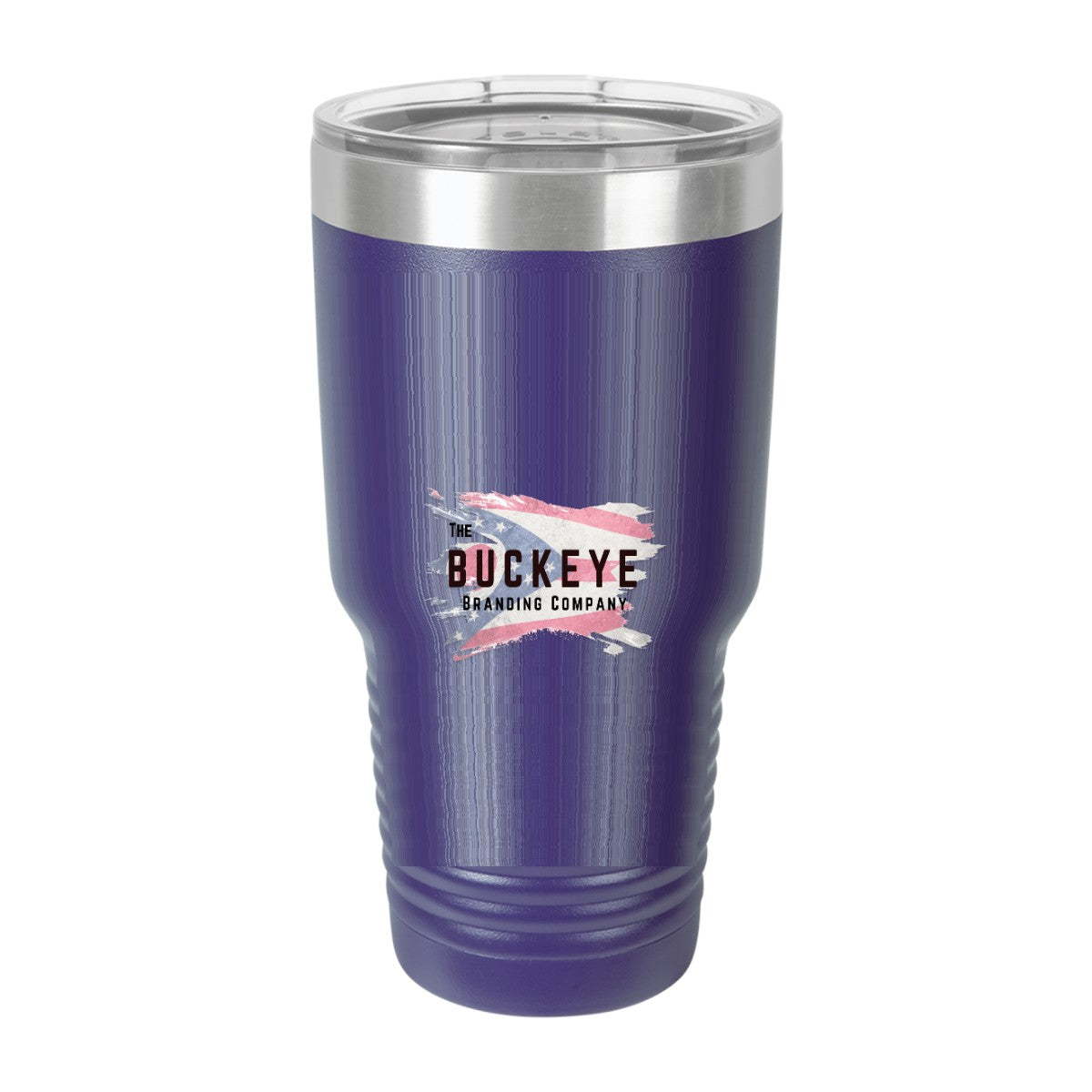 30 oz. ringneck tumbler in Purple, UV printed with a full-color sample logo