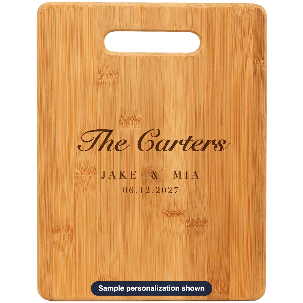 Personalized Bamboo Cutting Board with sample personalization (mockup)