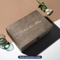 Engraved Wood Keepsake Box with sample personalization (mockup)