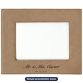 Engraved Leatherette Photo Frame with sample personalization (mockup)