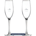 Engraved Toasting Flutes with sample personalization (mockup)