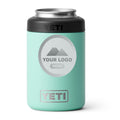 YETI Rambler 12 oz Colster can cooler in Seafoam, laser engraved with a sample logo