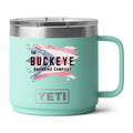YETI Rambler 14 oz. stackable mug in Sea Foam, UV printed with a full-color sample logo