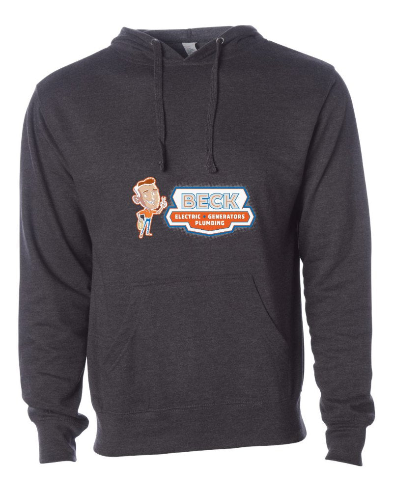 Beck Electric Independent Trading Hoodie in Charcoal Heather (sample mockup)
