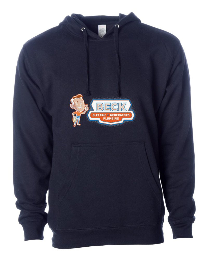 Beck Electric Independent Trading Hoodie in Classic Navy (sample mockup)