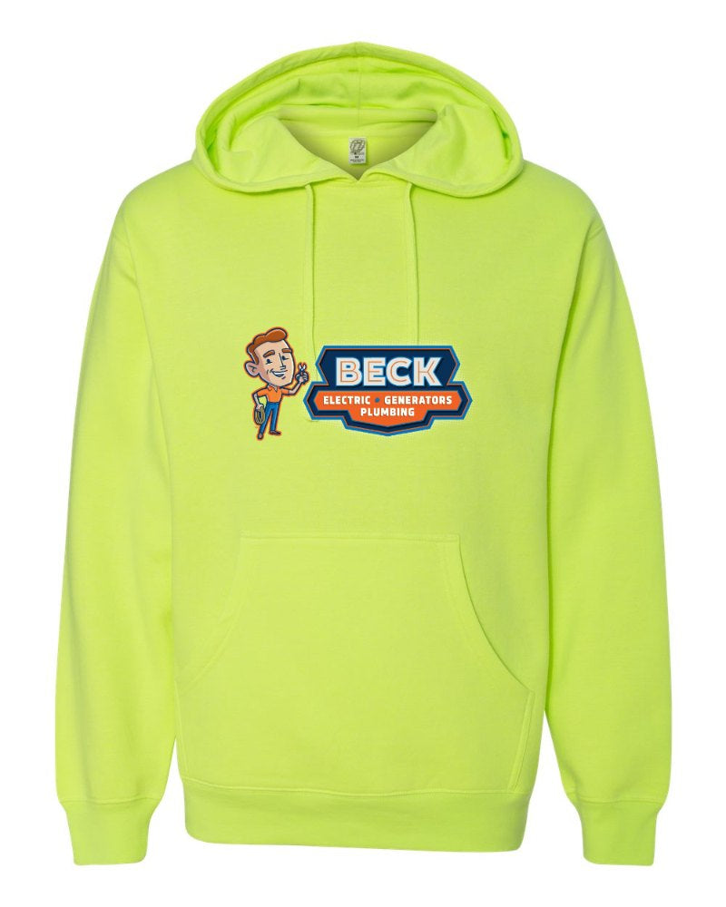 Beck Electric Independent Trading Hoodie in Safety Yellow (sample mockup)