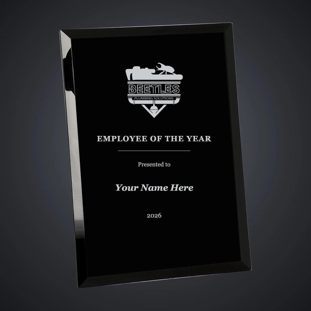Beetle's Plumbing Employee of the Year Plaque (sample mockup)