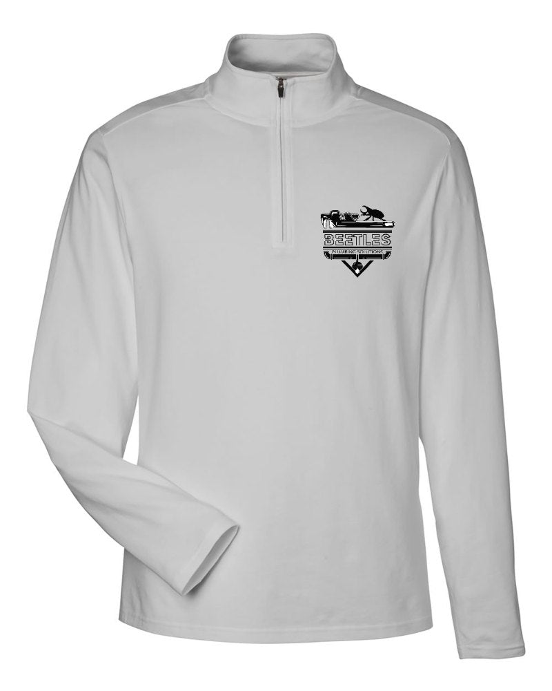 Beetle's Plumbing Stretch Quarter-Zip in Grey (sample mockup)