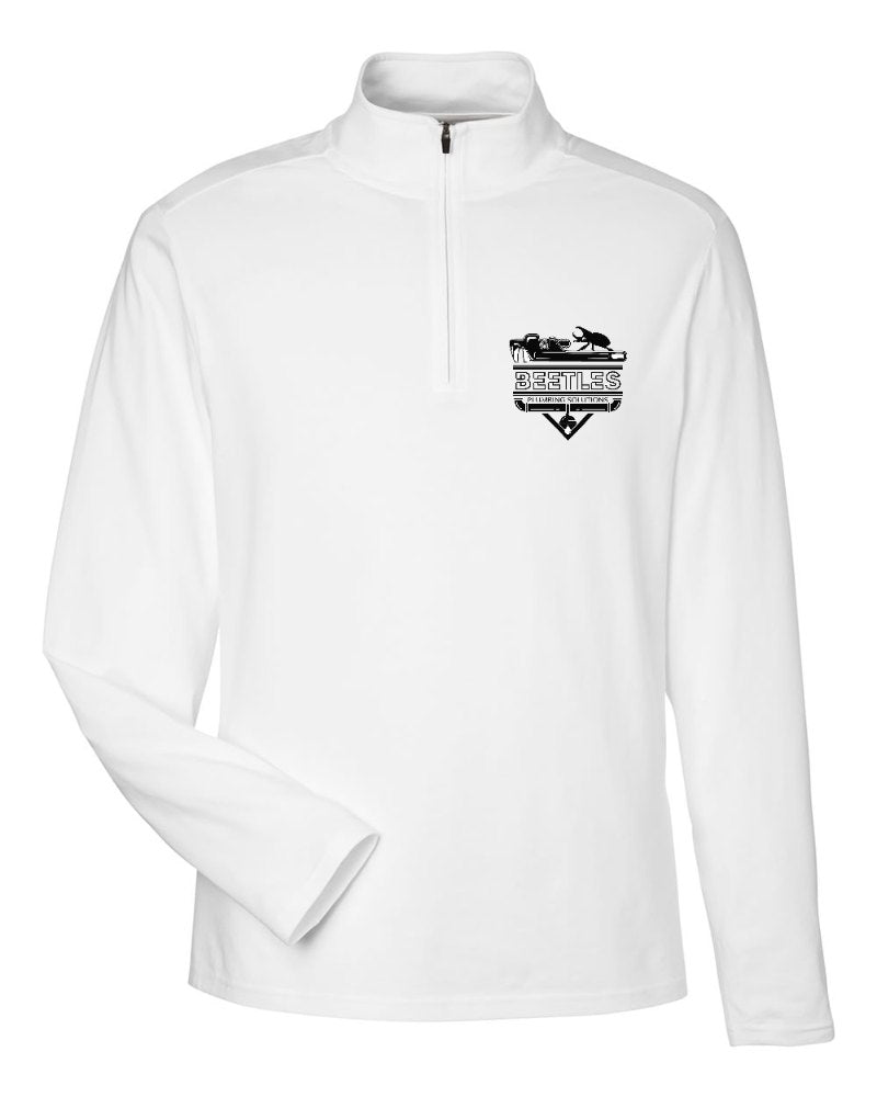 Beetle's Plumbing Stretch Quarter-Zip in White (sample mockup)