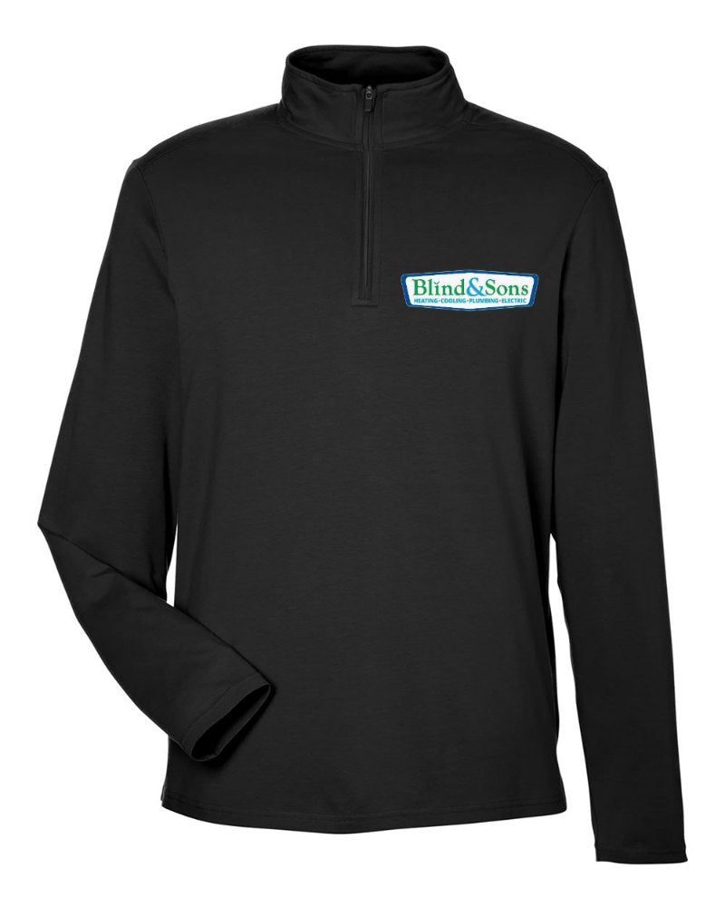 Blind & Sons Stretch Quarter-Zip in Black (sample mockup)