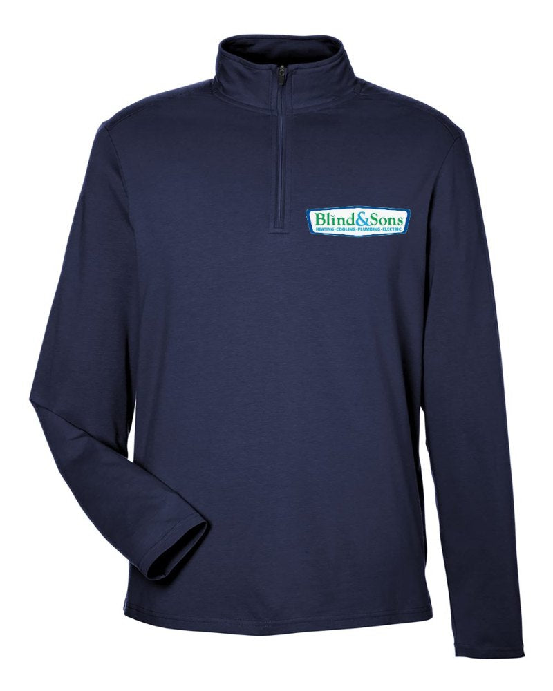 Blind & Sons Stretch Quarter-Zip in Navy (sample mockup)