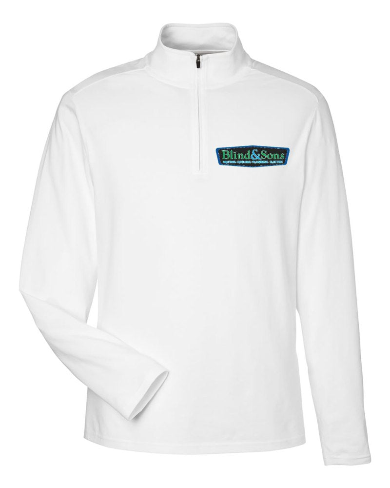 Blind & Sons Stretch Quarter-Zip in White (sample mockup)